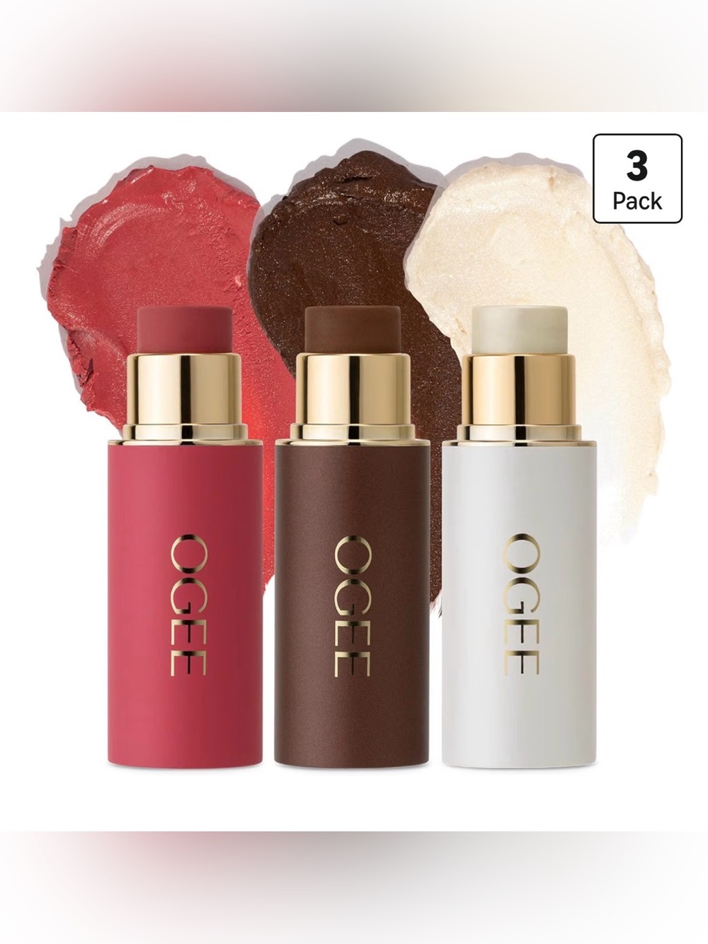 OGEE Crystal Contour Collection 3-Piece Sculpted Face Stick Trio NIB